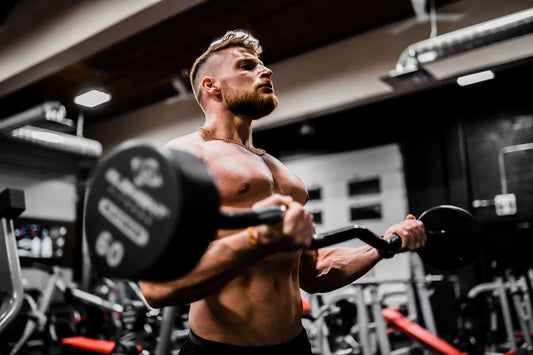 man in the gym, lifting weights