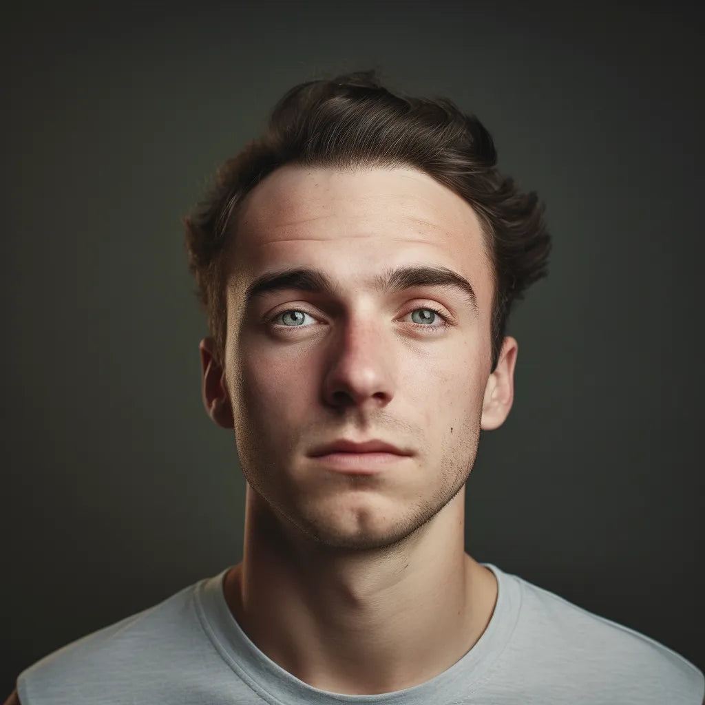 man with bumps on his temple