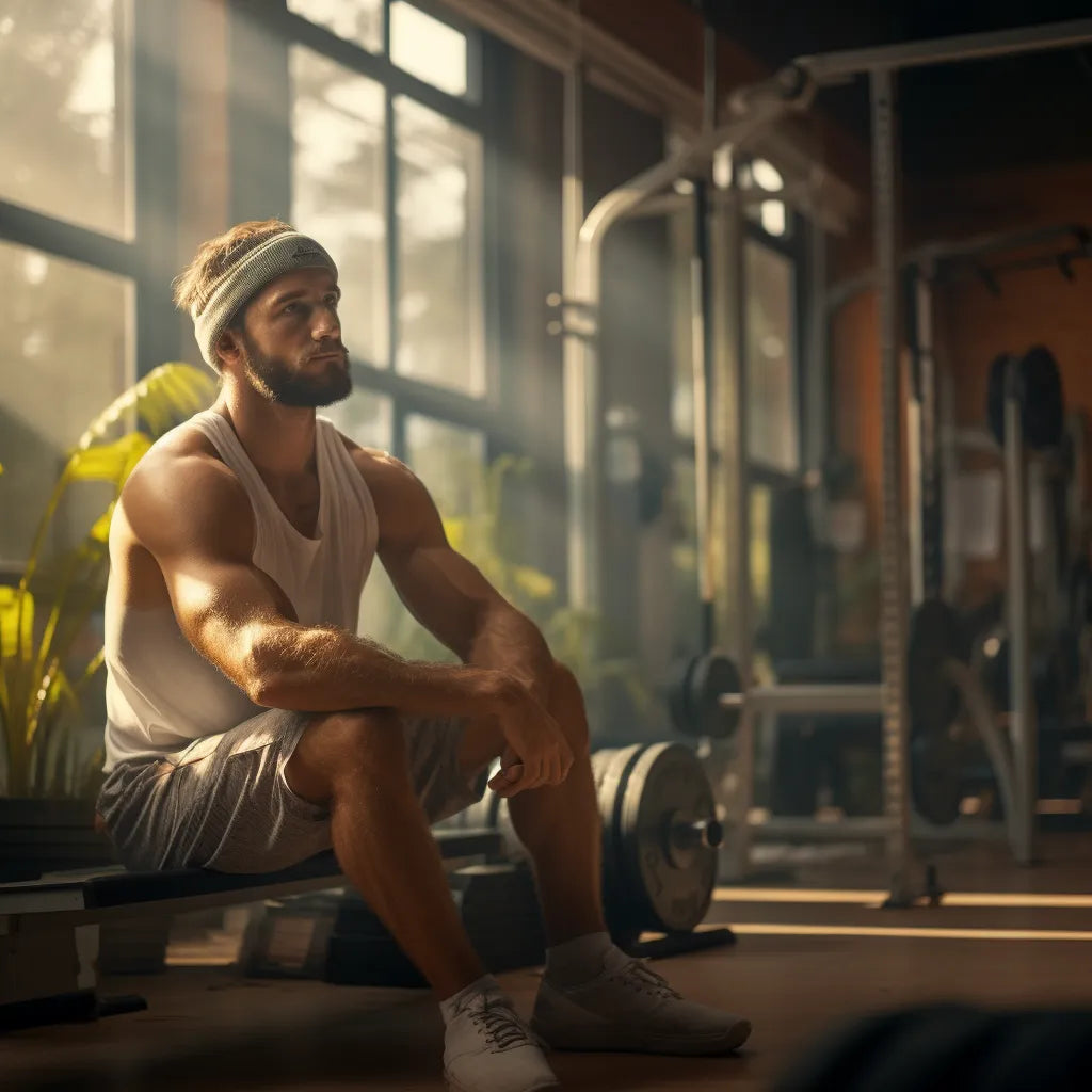 man in the gym with great skincare routine