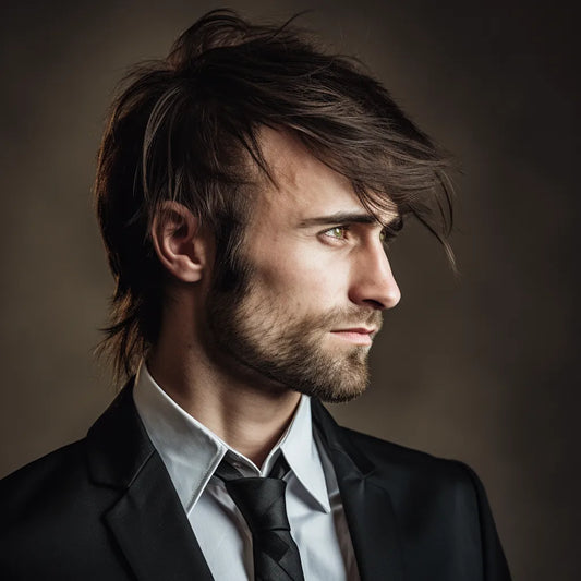 man with sideburns, deciding whether to shave or not